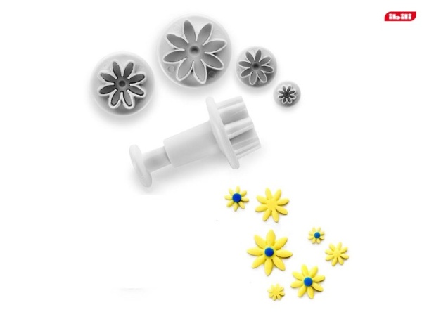 Штамп для мастики 3 насадки цветок I