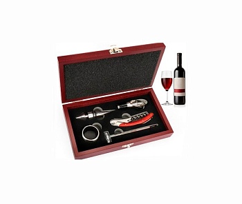 Набор для вина 6 предметов 23*13см. дерево нарзан