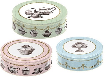 Набор банок 3 предмета 25-22-18см. Cupcake Couture Набор банок 3 предмета 25-22-18см. Cupcake Couture