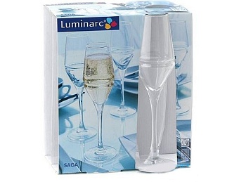 Рюмка для шампанского 180мл. 4шт Saga