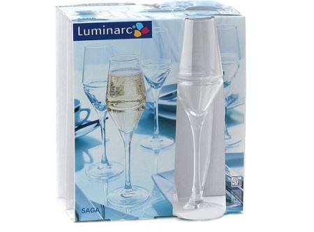 Рюмка для шампанского 180мл. 4шт Saga