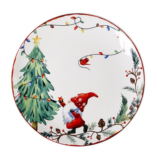 Тарелка 22 см керамическая Гномики