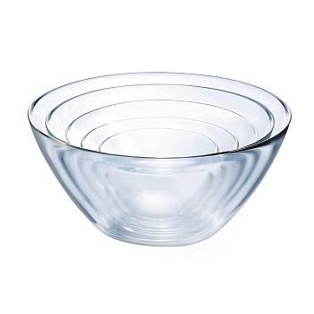 Салатник 5шт 23+12см. прозрачный Cosmos