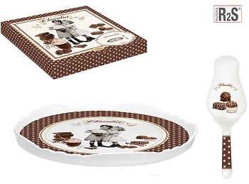 Блюдо для торта 30см. 2 предмета CHOCOLATE