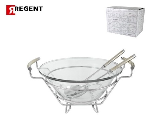 Салатник 38*31*18см. ложка, вилка Перле