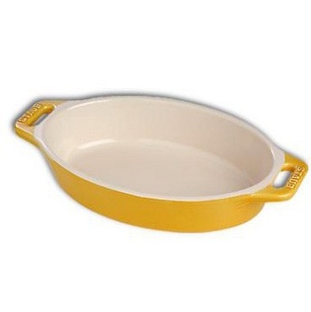 Лоток овальный керамический, 23см. Лимон