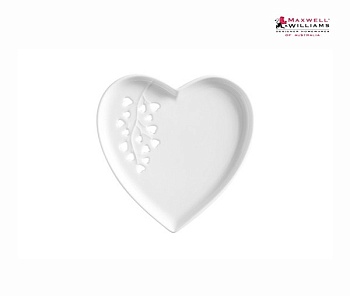 Тарелка 13см. сердце белая