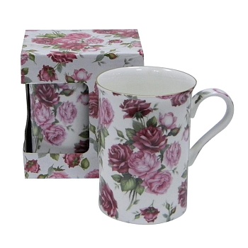 Кружка Красно-розовые розы 320мл. в подарочной упаковке