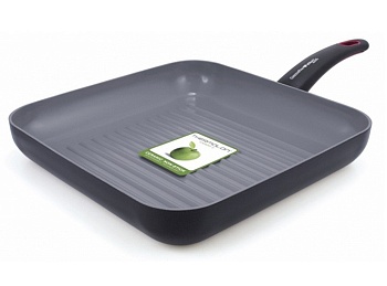 Сковорода 28см. квадратная гриль для мяса Siena 3D Black