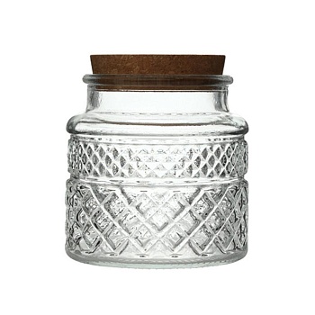 Банка круглая 11,5*10см 800мл пробка Деревня