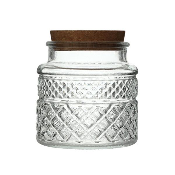 Банка круглая 11,5*10см 800мл пробка Деревня